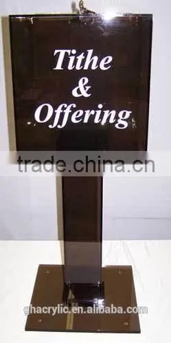high-end acrylic donation boxes, Magnetic acrylic donation box with lock
