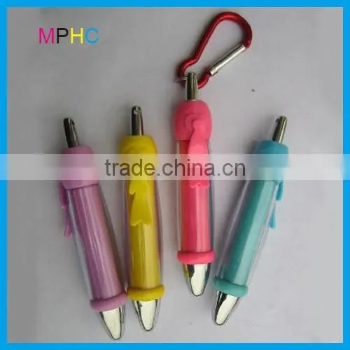 Fancy Portable Small Bottle Shaped Ballpoint Pens with cord for mobile/keychain