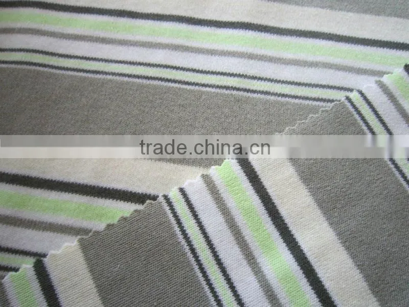 A+ 2013 new products CVC yarn dyed stripe interlock mode in china free samples