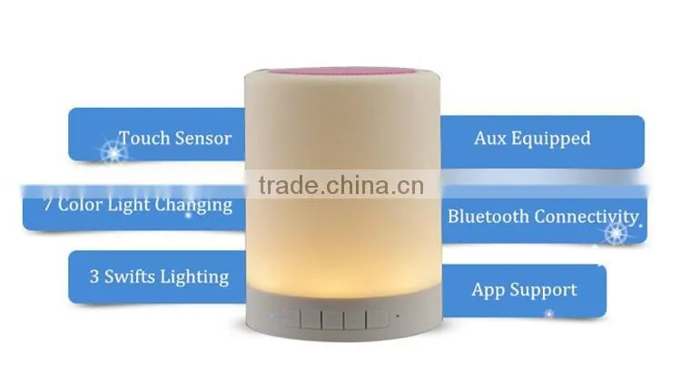 3 Swifts 7 Colors Lamp Portable Mini Bluetooth Speakers with LED Lgiht