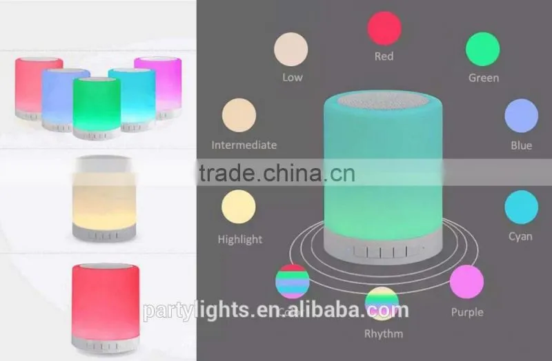 2016 Active Portable Touch Sensor Wireless Bluetooth Speaker with Led Color Light