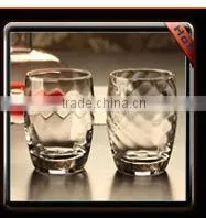Hand Blown Gold Decal Decorative Colored Drinking Water Glass