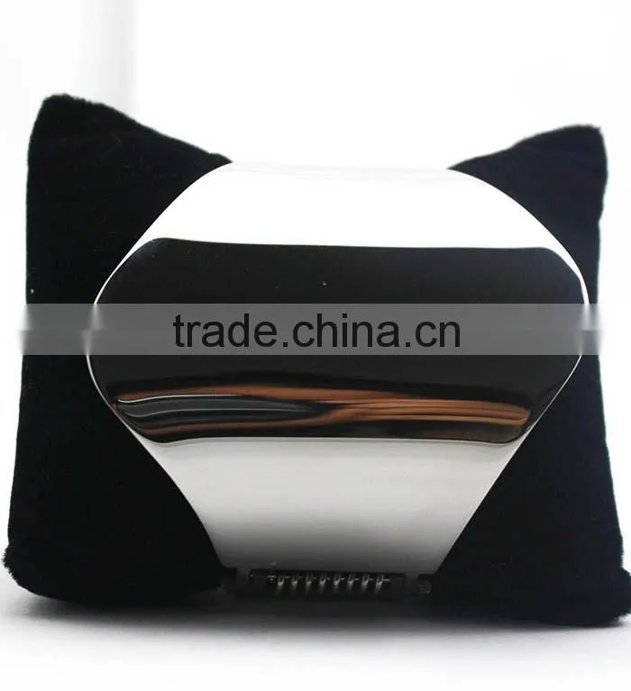 Stainless Steel Asymmetric Wide Plain Metal Bangle Silver Jewelry