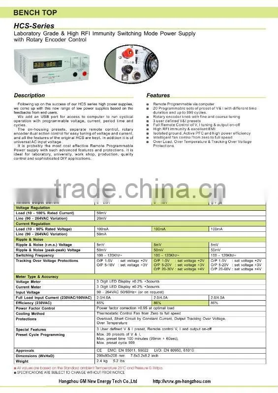 Remote Programmable Laboratory Power Supplies