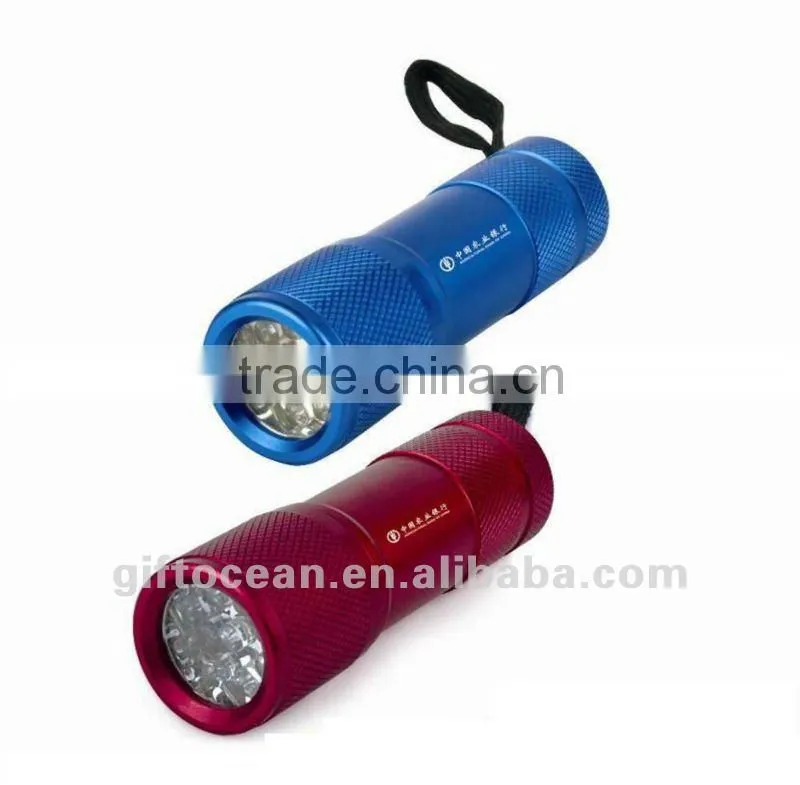 promotional 9 LED torch, LED gift torch light, alloy torch