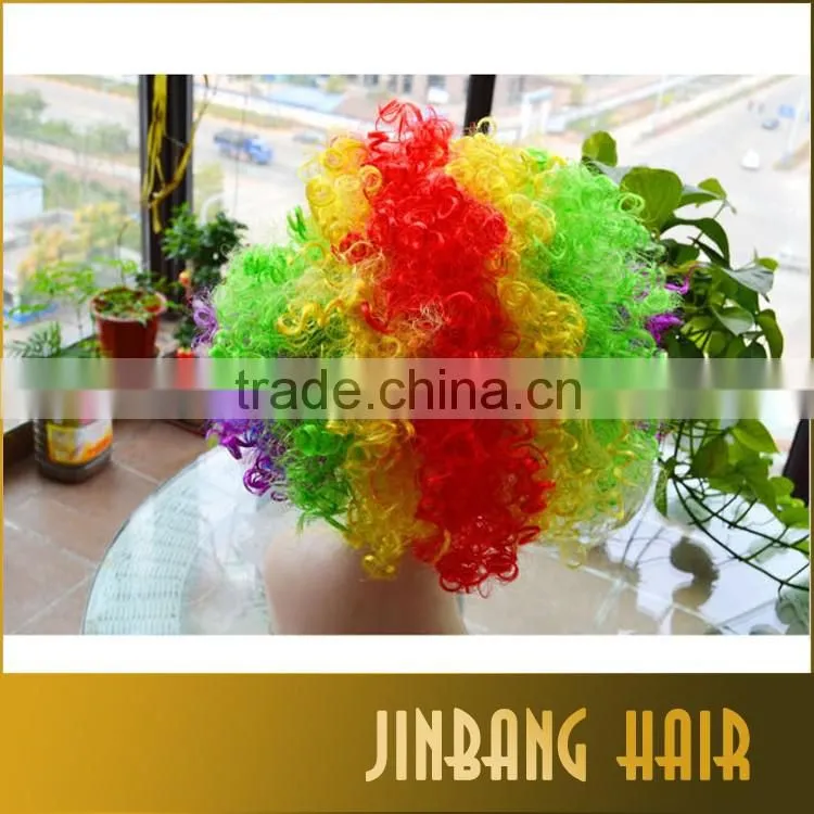 New Premium 2016 Wholesale Products Cosplay Wig Costume Ball Colorful Wig the World Cup Fans Wig