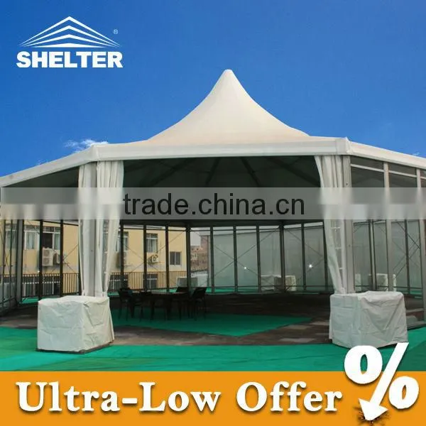 Big Hexagon Parking Tent For Parking With Glass Wall For Hot Sale