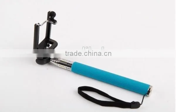 Hot extendable monopod selfie stick, handheld camera photo monopod with adjustable phone holder 3 colors