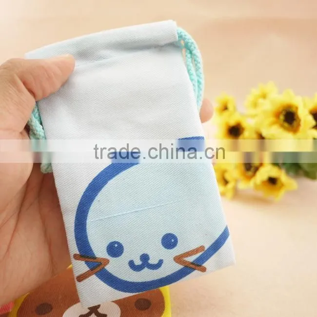 Japanese storage waffle weave cotton cosmetic bag
