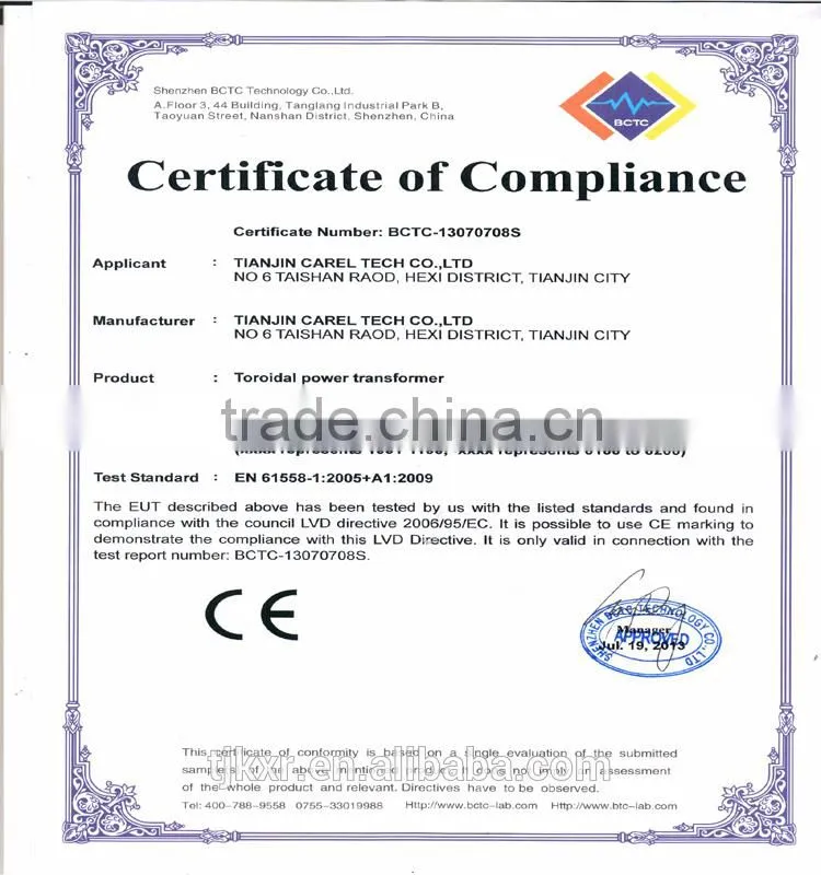 With 2-year product warranty, CE ROHS approved radio transformer toroidal, small toroidal power transformer