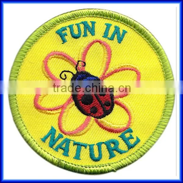 Wholesale letter embroidery company logo patch, beautiful hand sew on embroidery logo patch