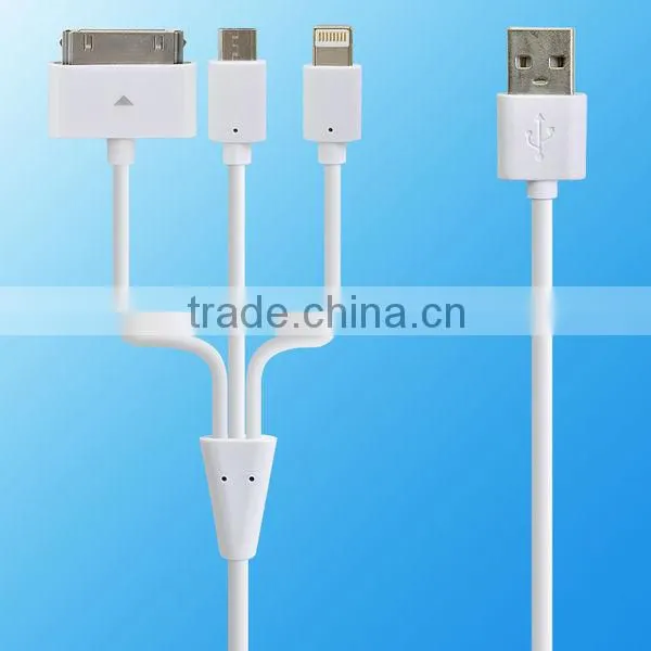 Portable 3 In 1 Usb Data Cable For Iphone For Samsung Universal Usb Charging Cable