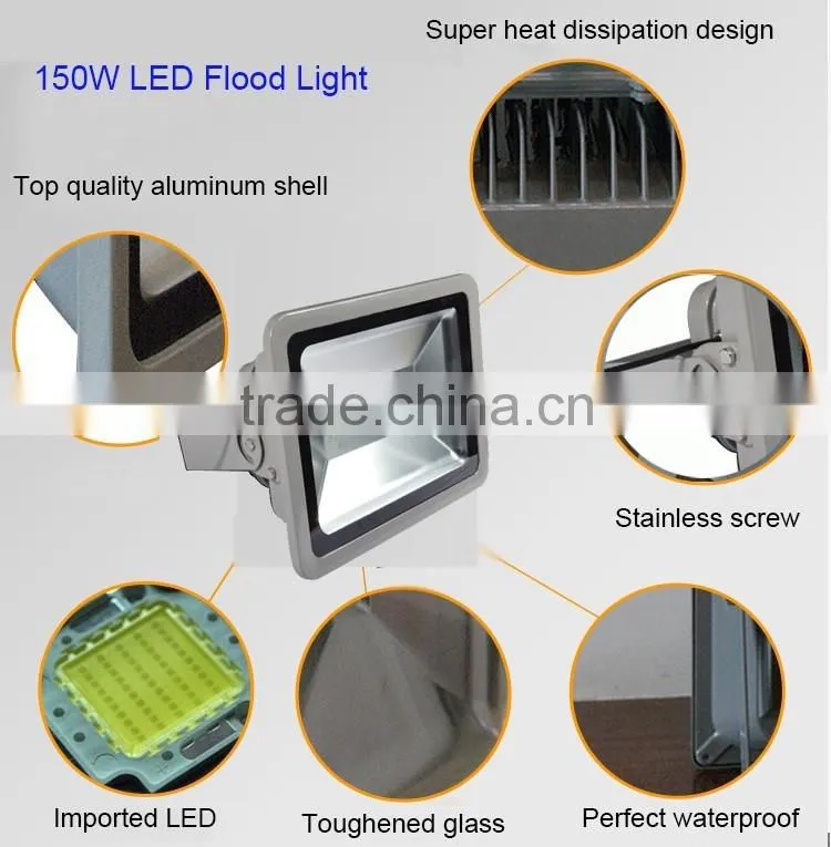2015 hot selling CE RoHS high lumen 150 watt led flood light quality flood light covers led flood light parts supplier
