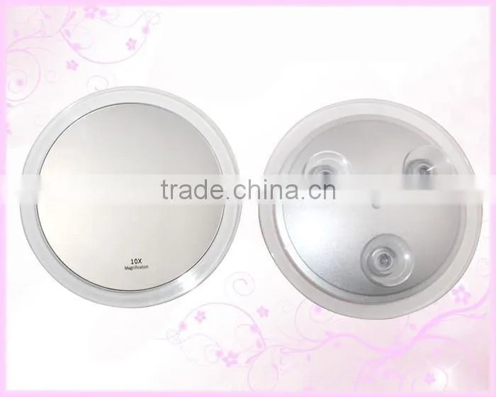 Wall mounted makeup mirror with suction cups, 10x magnifying cosmetic mirrors, clear suction cup mirrors