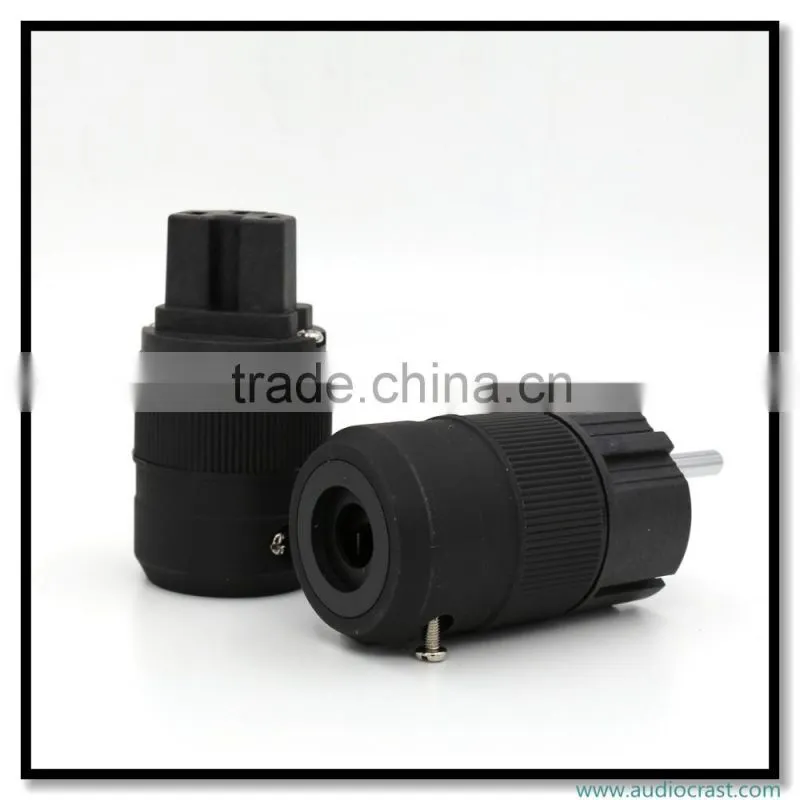 OEM/ODM Rhodium Plated Pure Copper Schuko Euro Power Plug Connector+Power IEC Connector Plug Audio