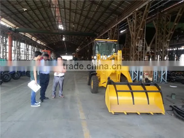Big size 44 KW sugar cane grab loader ZLG16 small wheel loader for loading sugar cane selling