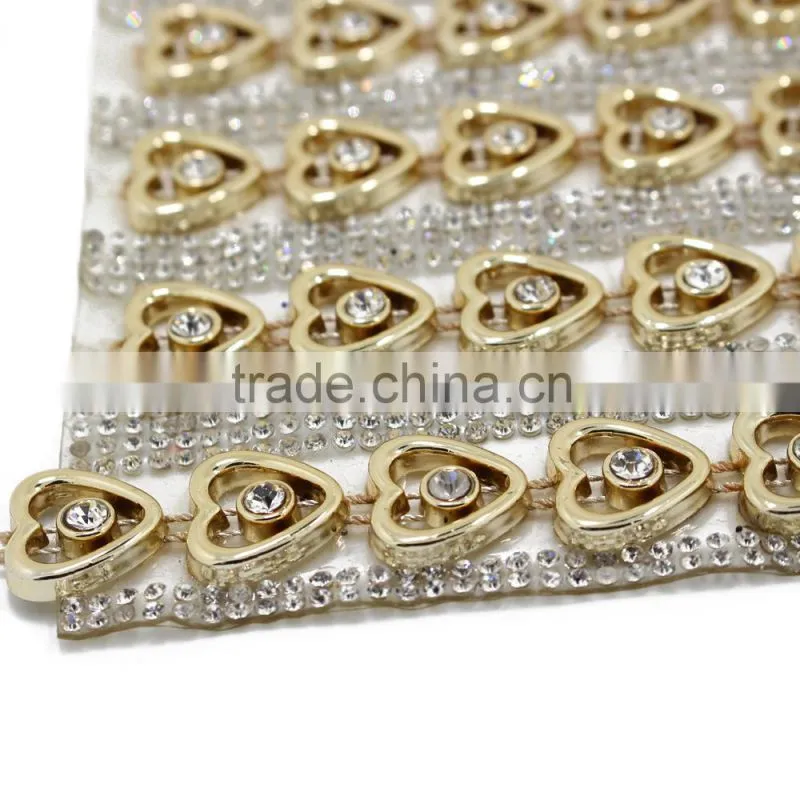 glue back crystal hot fix rhinestone mesh sheet trimming for shoe and cloth