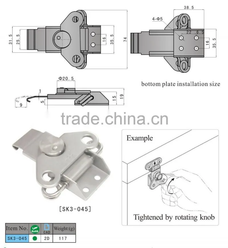 SK3-045 Made in china Toggle Latch Adjustable Draw Latch