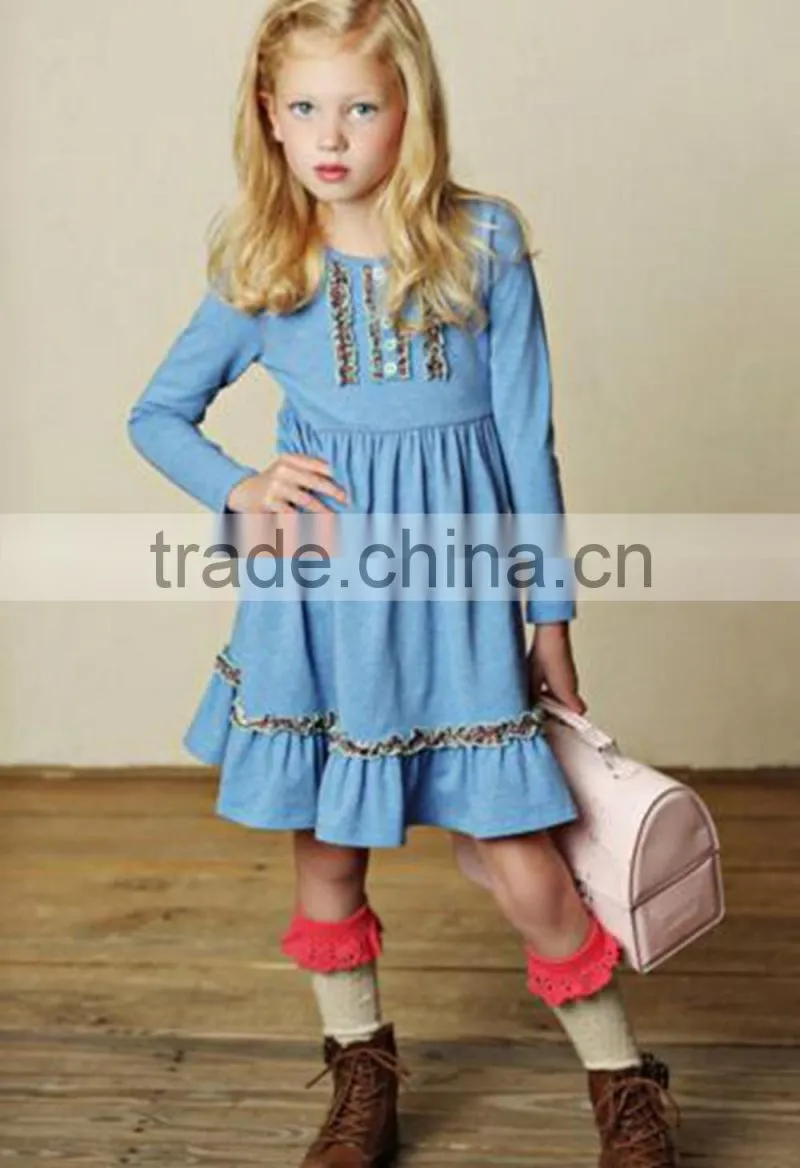 EO friendly baby girls ruffle tutu dress kids cotton solid color clothes