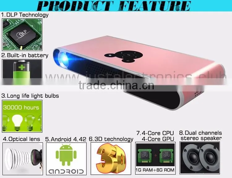 Factory Directly Mini Protable High Lumens Build In Android Smart TV Box Data Show Projector