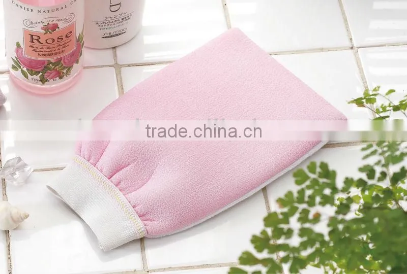 wholesale high grade flower sponge shower gloves ,exfoliating gloves bath mitt wholesale