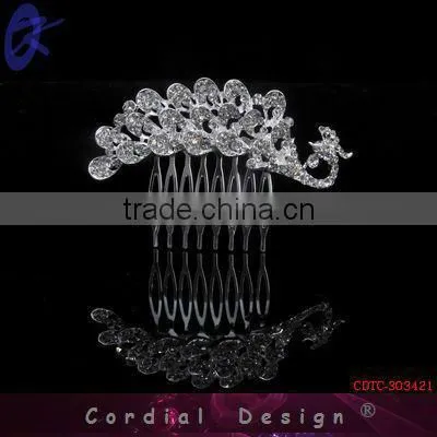 Fashion Tiara Crown Rhinestone Alloy Hair Comb Accessories
