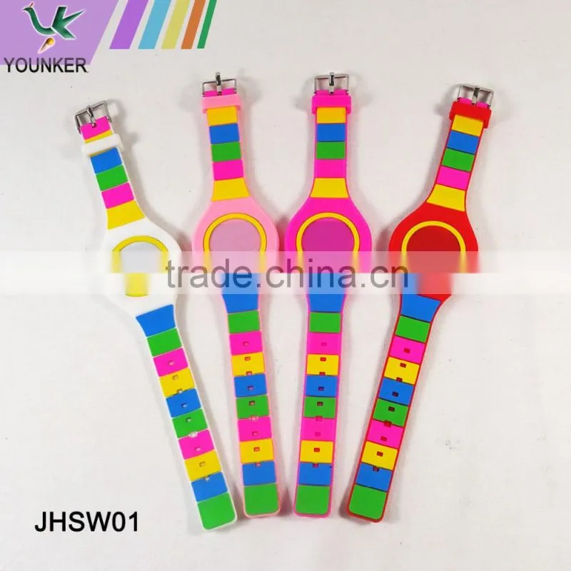 2016 Fashion Touch Screen LED Silicone Watch, Rainbow Band Led Silicone Watch