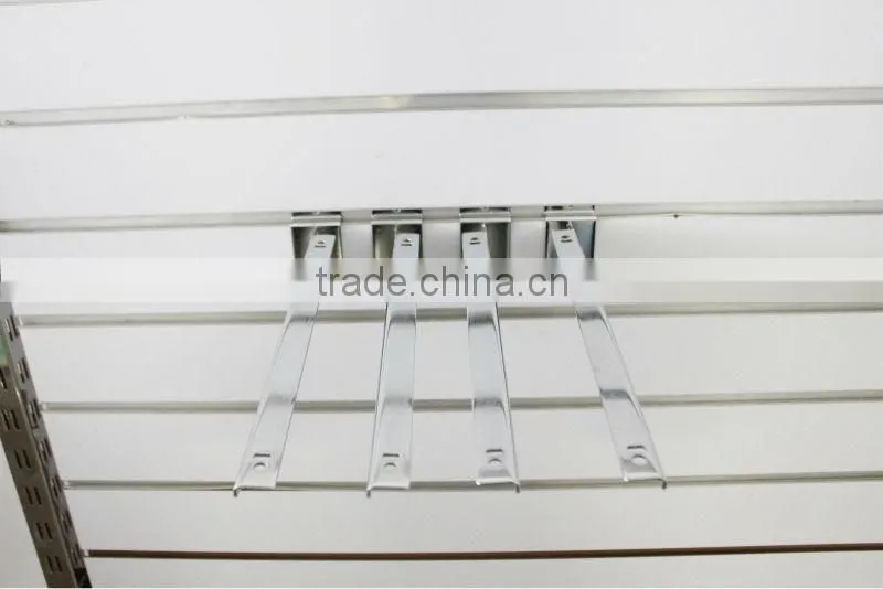 NEW CHROME GLASS SHELF BRACKETS FOR SLATWALL WITH SUCTION PADS FOR GLASS SIZE 25 CM
