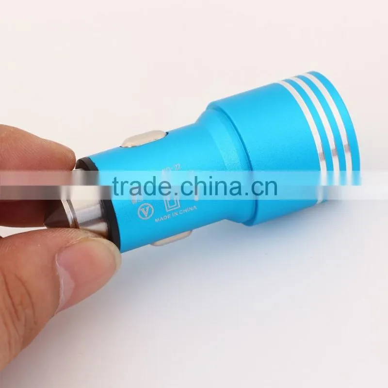 iCaber wholesale Safety Hammer Universal Dual USB Car Charger with 5V / 2.1A + 5V / 1A USB Charging Socket for Mobile phone
