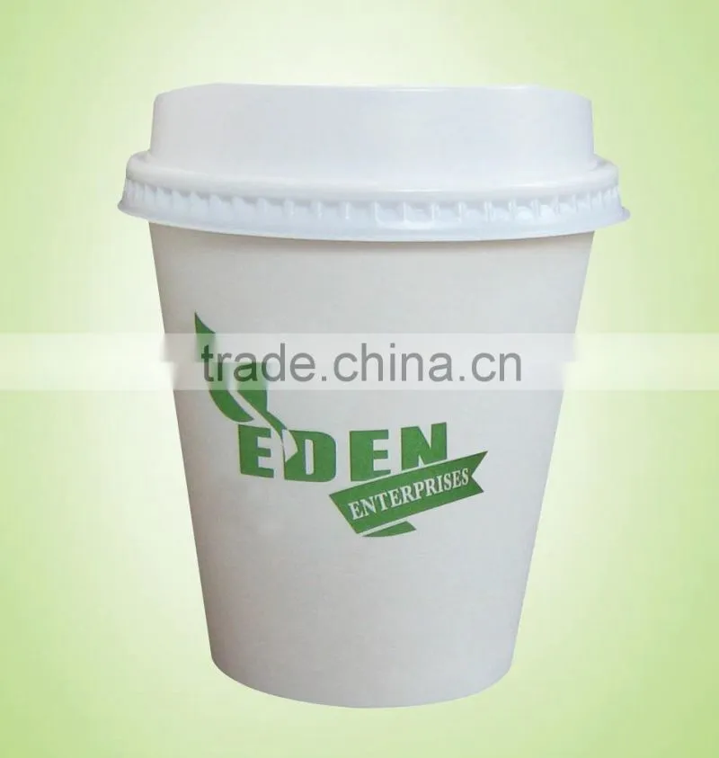 Disposable ripple coffee paper cup with lid in cheap price