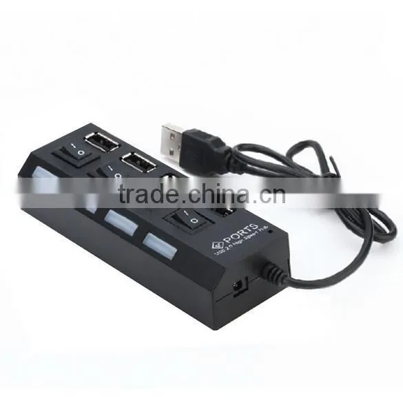 4 Port USB Hub Splliter USB 2.0 Hub USB Splitter With Separate ON/OFF Switch For Laptop Computer Notebook