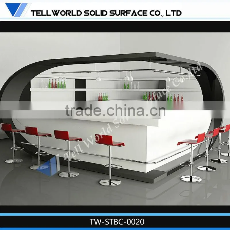 2014 modern fashionable white beauty luxury bar counter designs for sale