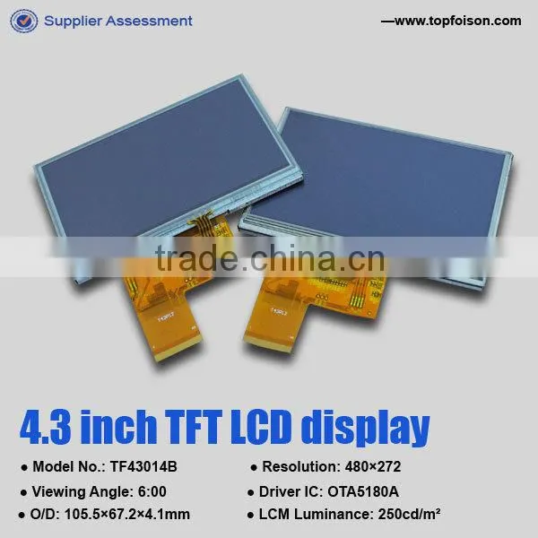 Competitive price 4.3 inch 480*272 TFT lcd moudle 24bit RGB interface touch screen panel
