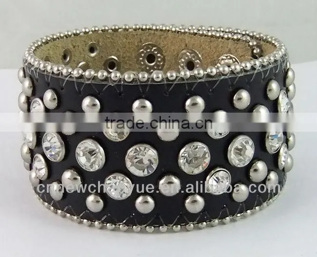 newest high quality different kinds size blank leather bracelet