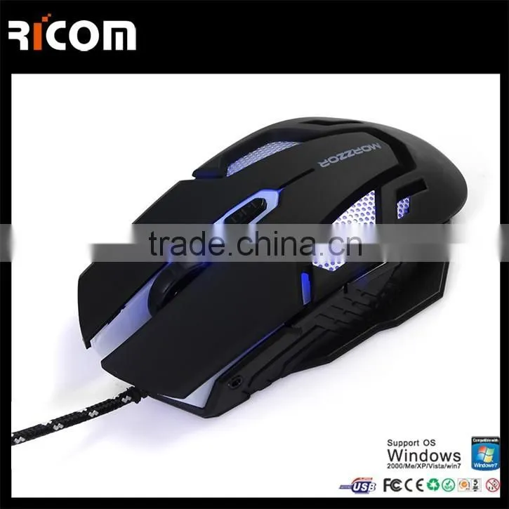 Ricom 6D 7C Magnetic braided Cord drivers usb 6d gaming mouse for keyboard gaming for gaming pc case--GM13--Shenzhen Ricom