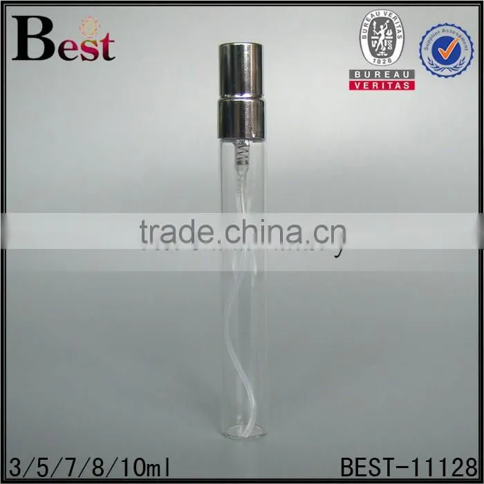 3ml 5ml 7ml 8ml 10ml mini mist perfume bottle with crimp sprayer