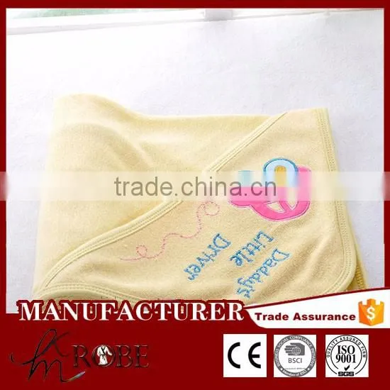 Embroidered baby blanket cotton terry cloth blanket
