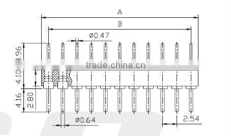 Pitch 2.54mm Pin grd arry Socket& Adapter