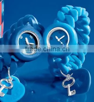 2014 popular silicone band plastic case automatic watches