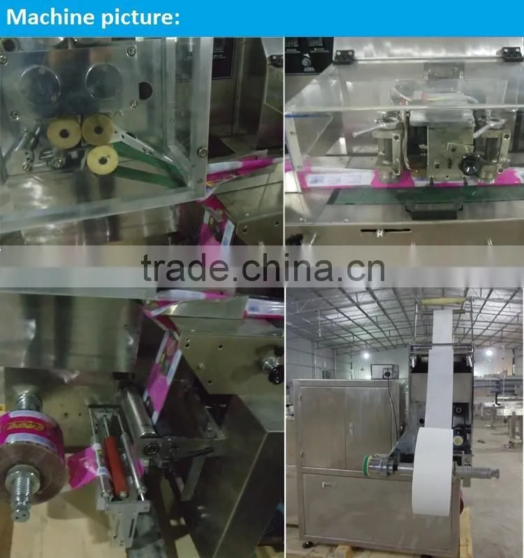 Automatic horizontal individual wet tissue folding packing machine for airline