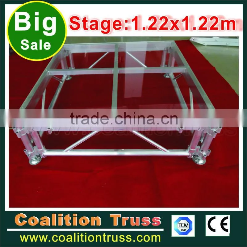 Factory directly Transparent plexiglass wedding stage tempered glass stage acrylic stage