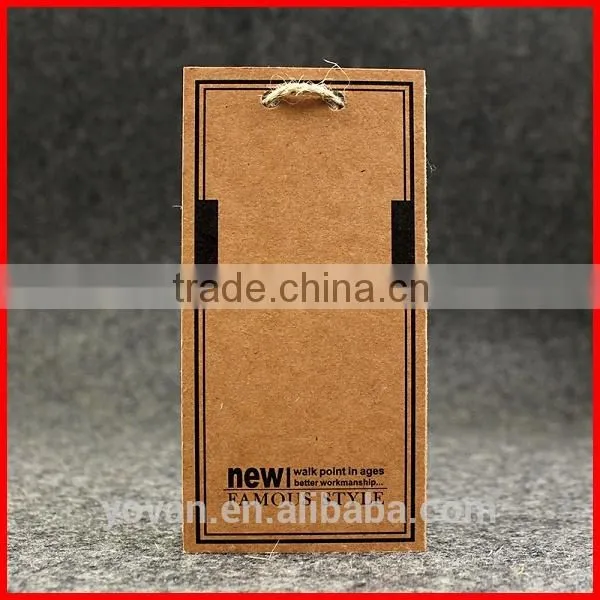 Hot Sale Kraft paper Cardboard Jeans price Hang Tag With ribbon manufacture