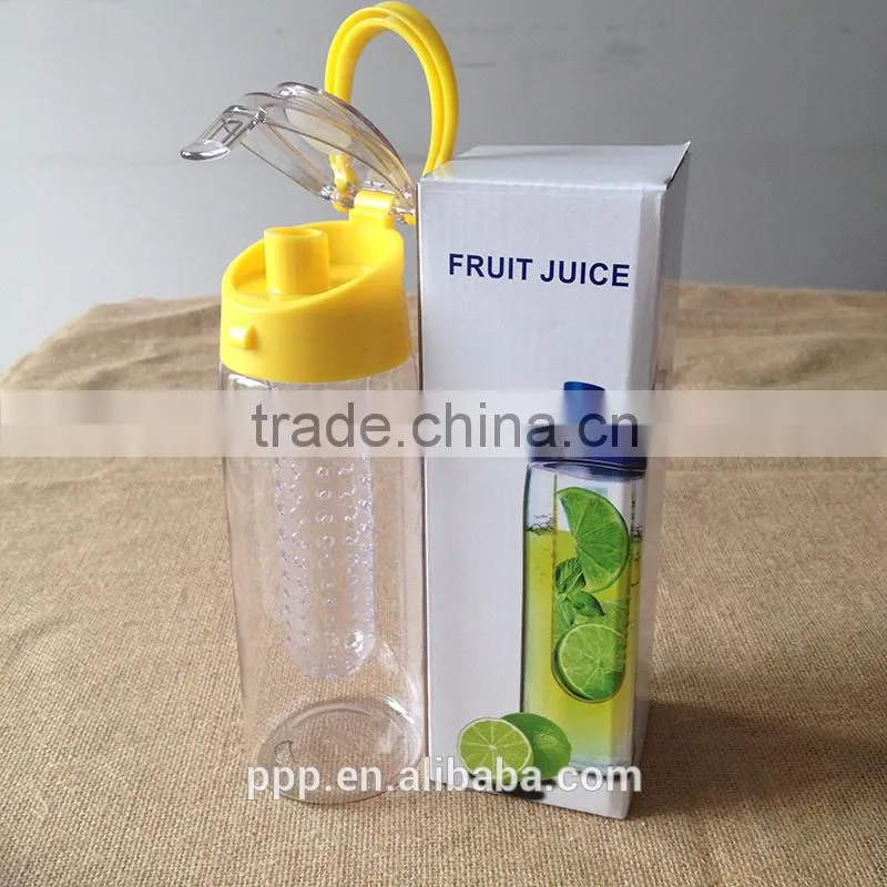 plastic water bottle with fruit infuser