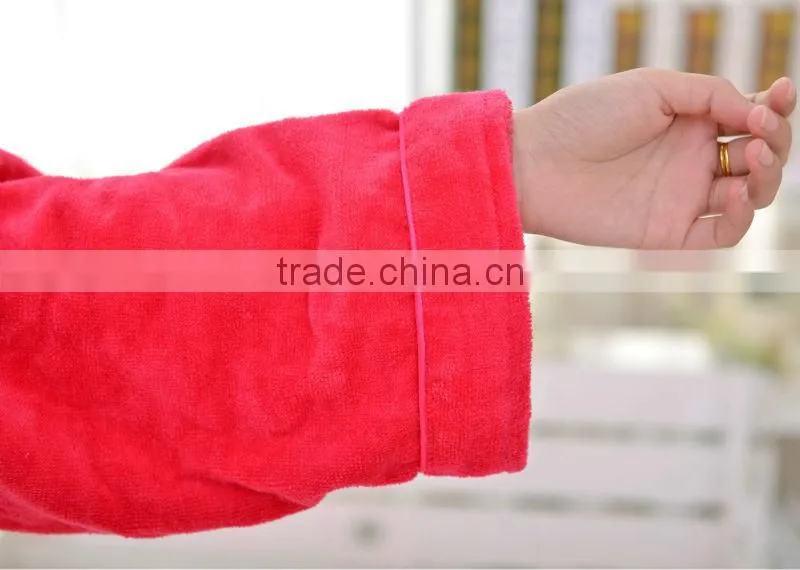 Cheap cotton velour mature women sleepwear bathrobe