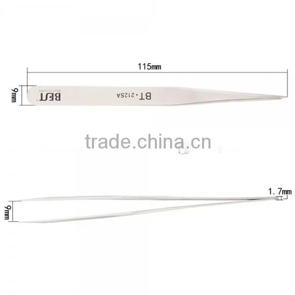 BST-212SA Highly Precise Professional Stainless Steel Tweezers for Repairing Matt Tweezers