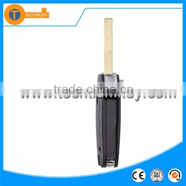 ABS black 2 buttons flip replacable car key shell with uncut HU100 blade for Opel Astra g Vectra