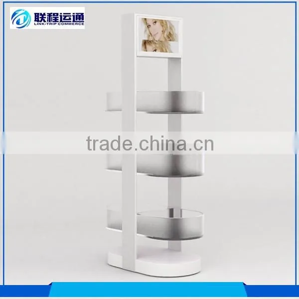 Hairline brushed stainless steel shop display stand