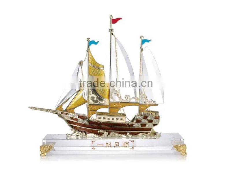 RORO home decoration crystal glass craft sailing ships household decor