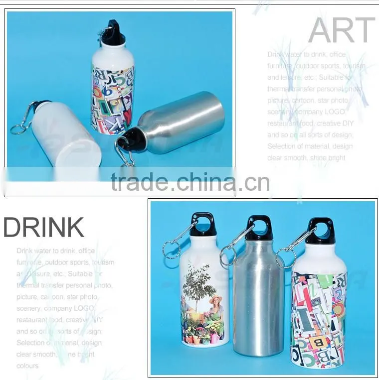 sublimation wholesale aluminum water bottle 400ML White/Sliver (LH-12)