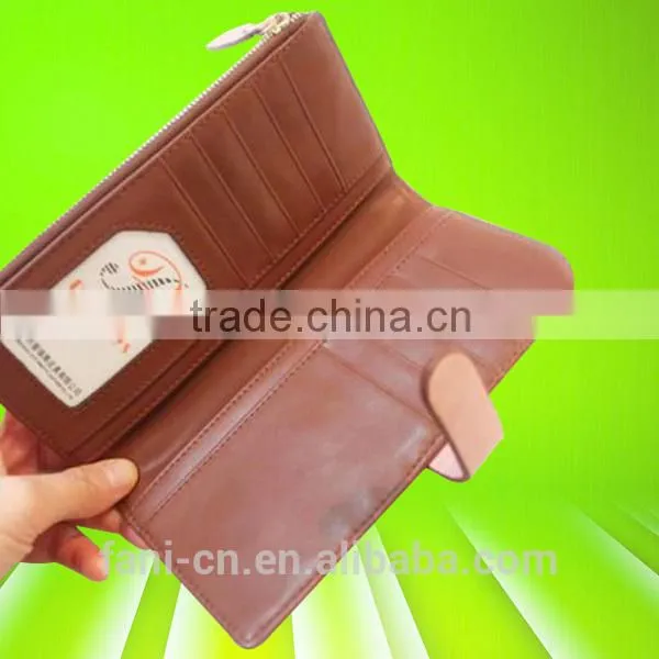 Luxury and fancy hand made ladies clutch leather purse made in China